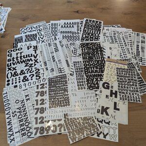 Pack of Black Alphabet Stickers for Scrapbooking and Crafts, Multiple Fonts